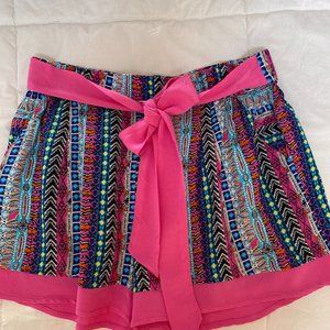 BollyDoll Lounge Shorts hot pink sash multi color